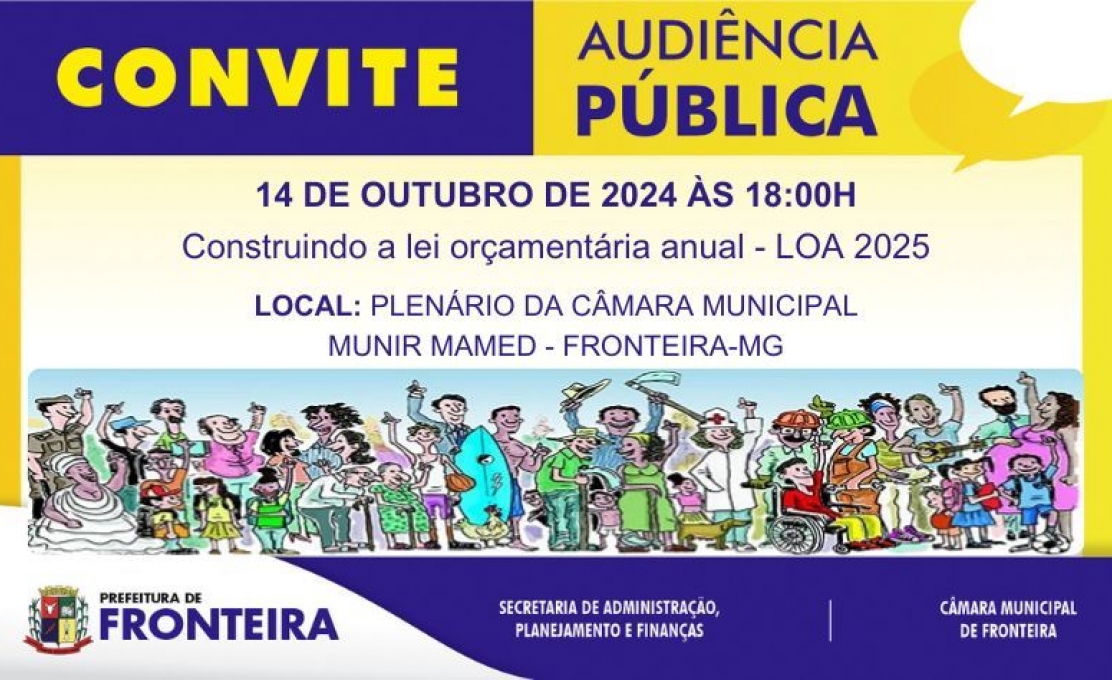 Convite Para Audiência Pública Da Lei Orçamentária Anual - Loa 2025 - Clique E Veja Mais Informações