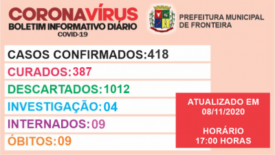 Boletim diário  Coronavírus 08-11-2020