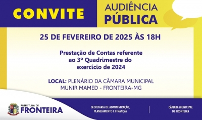 Convite para Audiência Pública 3º Quadrimestre 2024