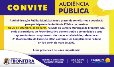 Convite - AUDIÊNCIA PÚBLICA