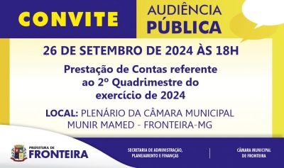 Convite para Audiência Pública 2º Quadrimestre 2024
