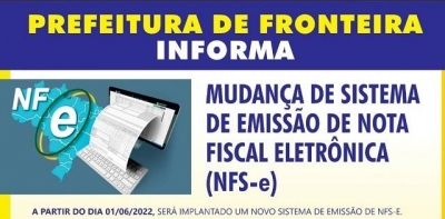 Mudança do  Sistema de Nota Fiscal NFS-e